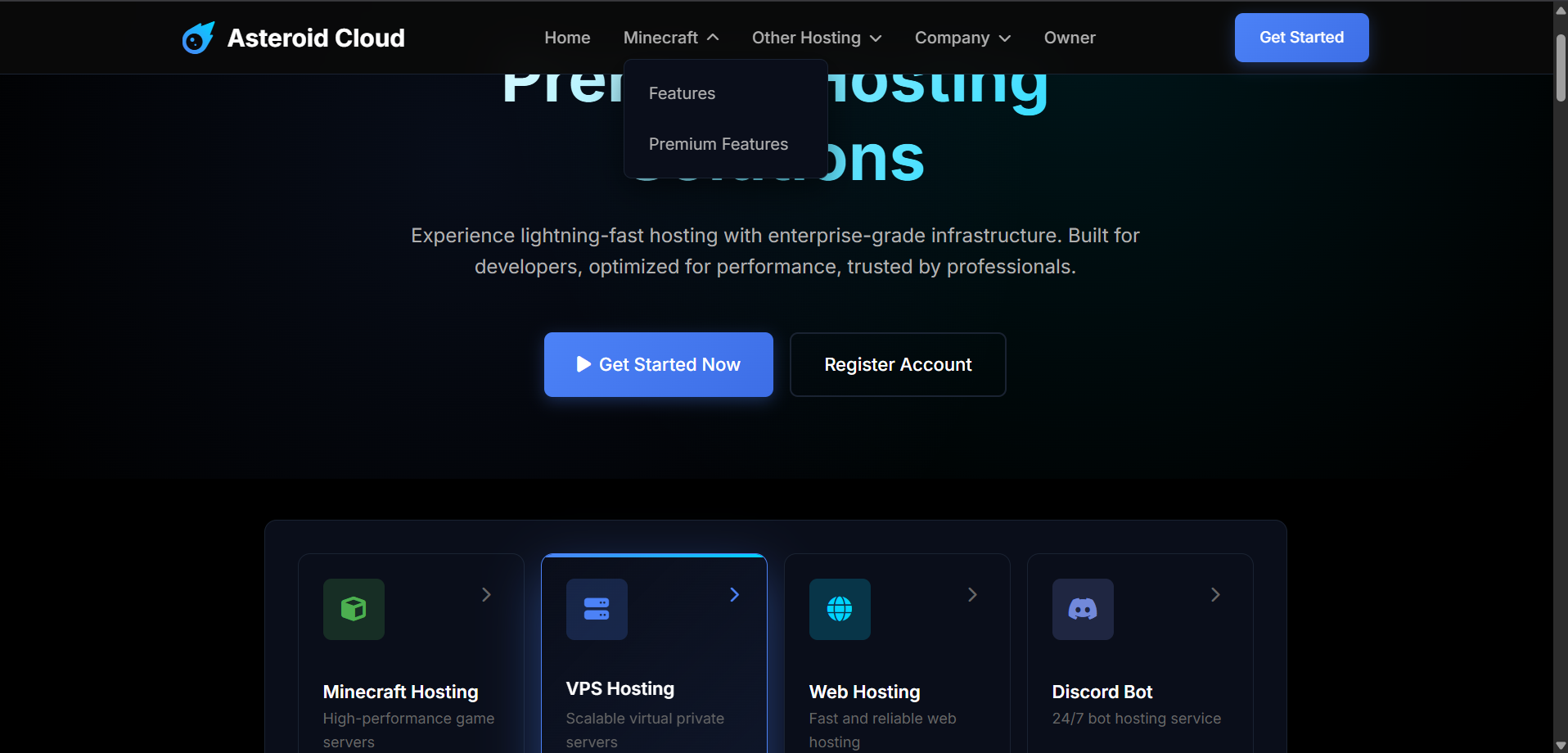 Game Hosting Website